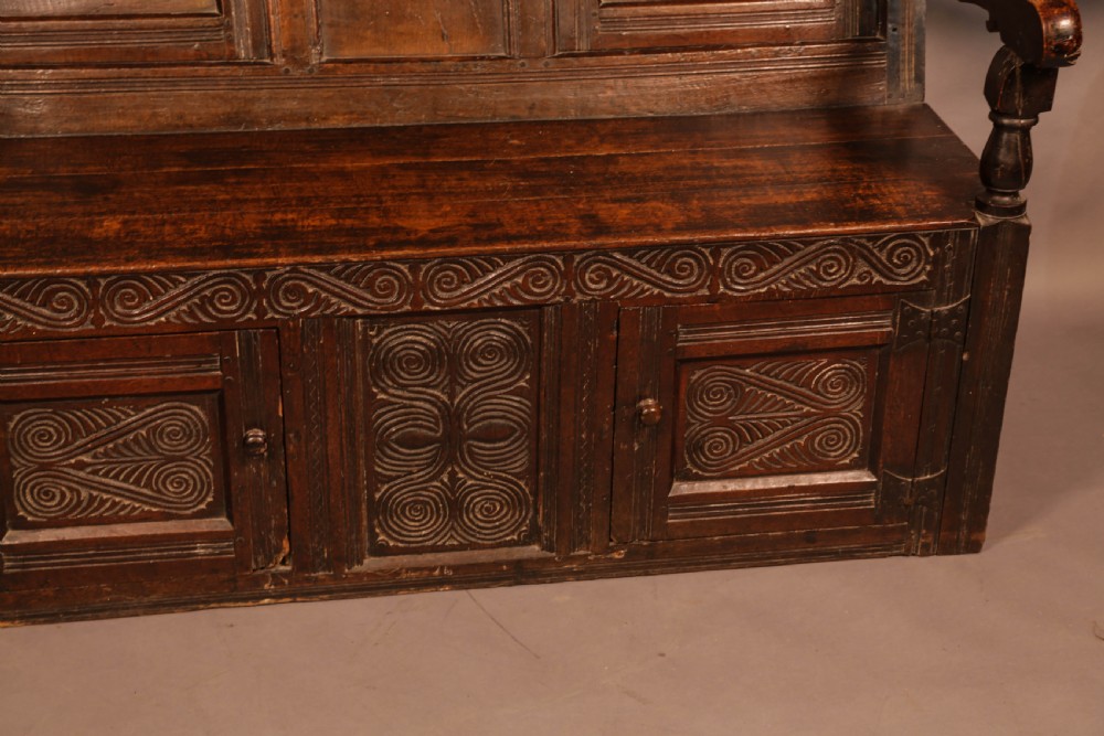 Antique Oak Settle View VI