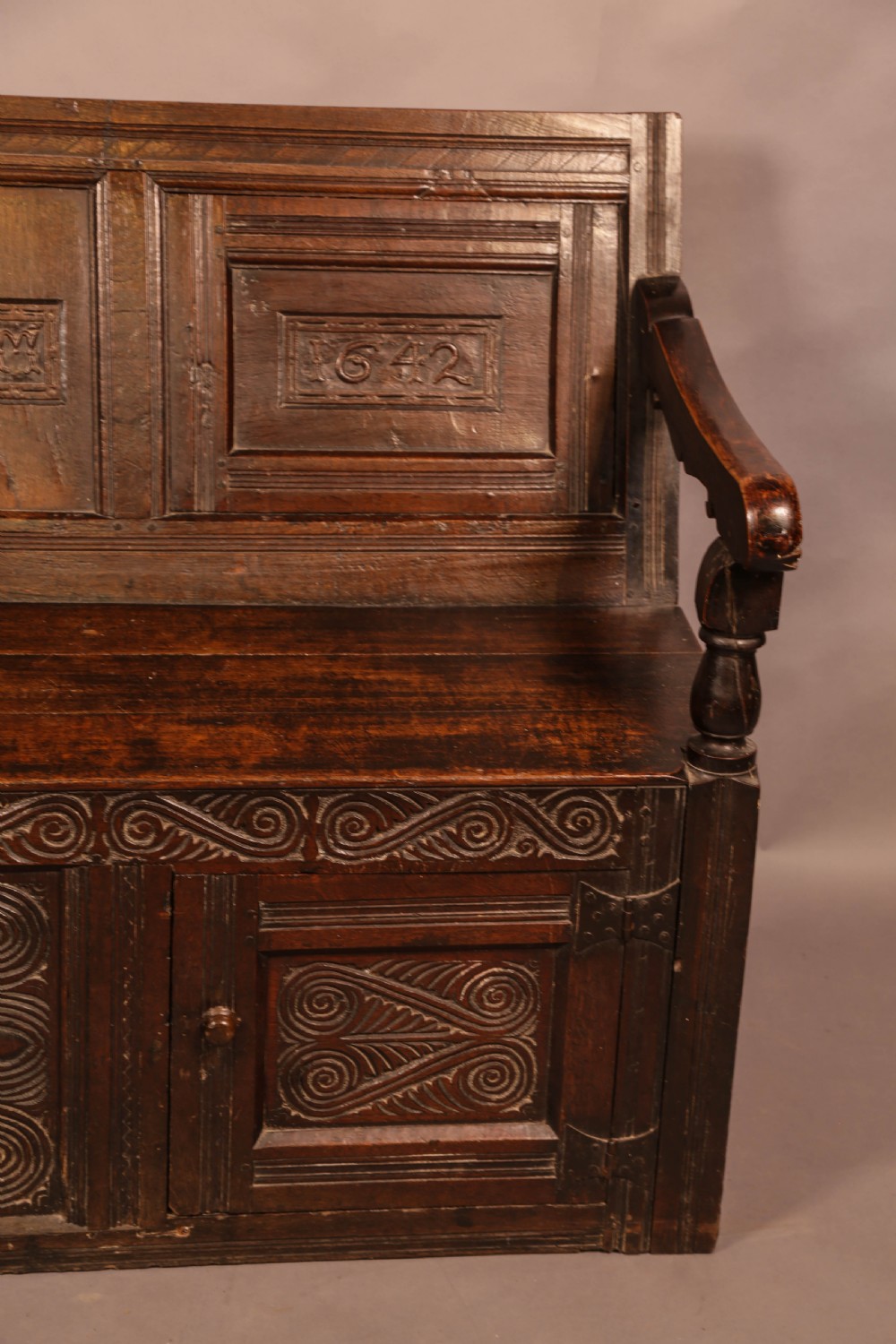 Antique Oak Settle View VIII