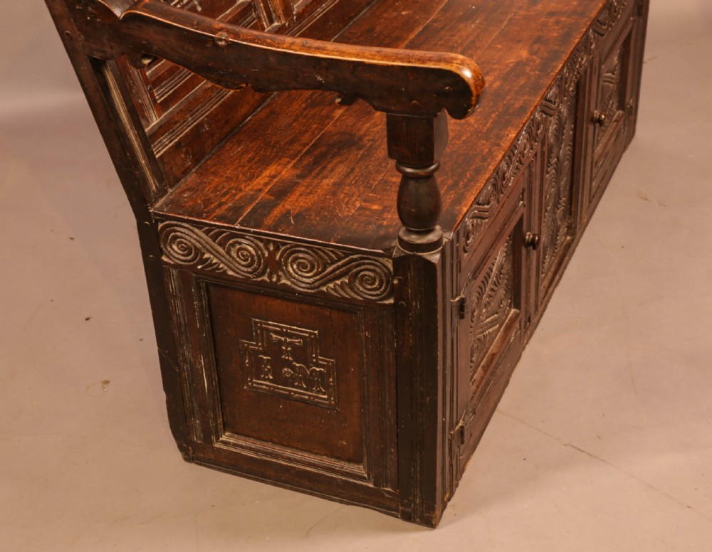 Antique Oak Settle View X