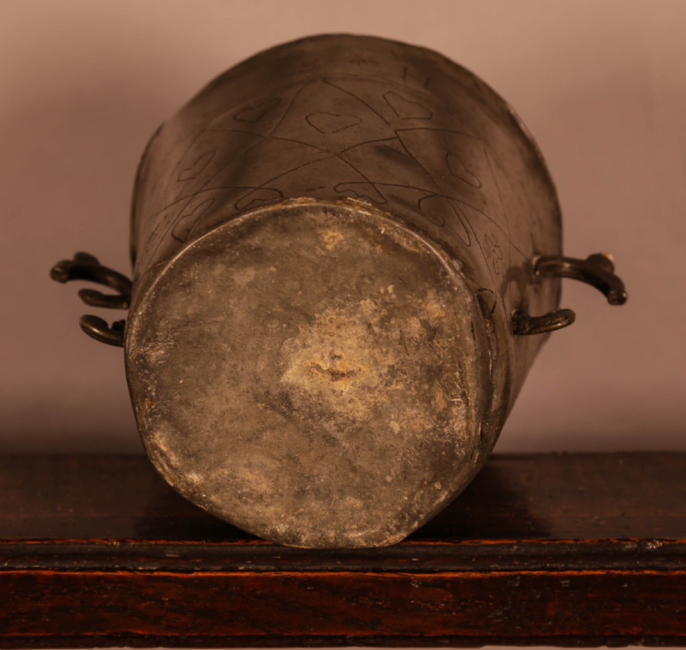 18th century pewter two handled cup View V