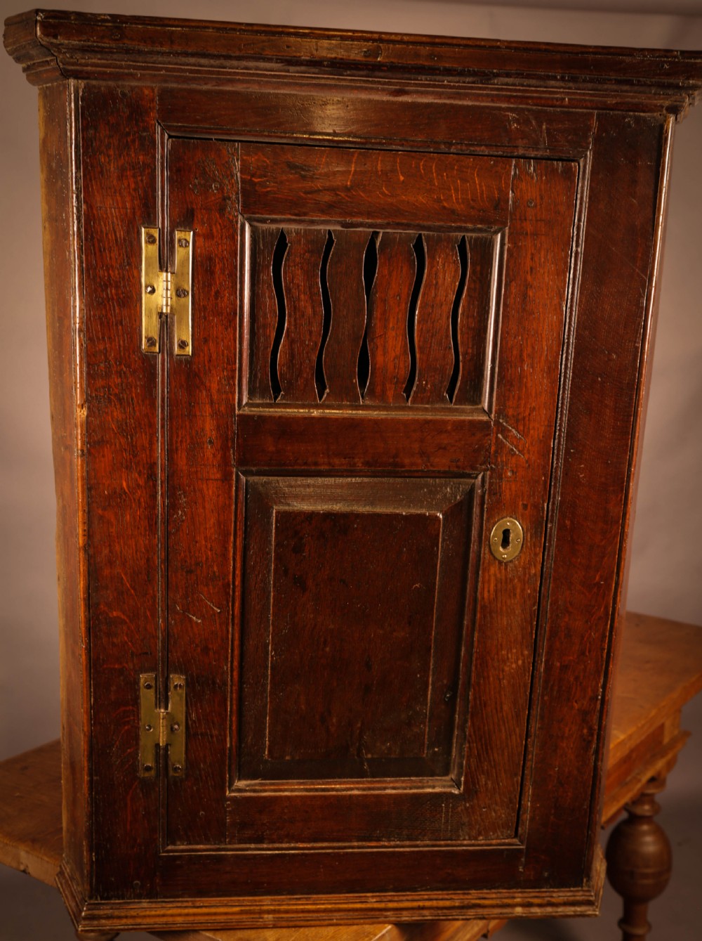 An Interesting Oak Corner Cupboard Georgian