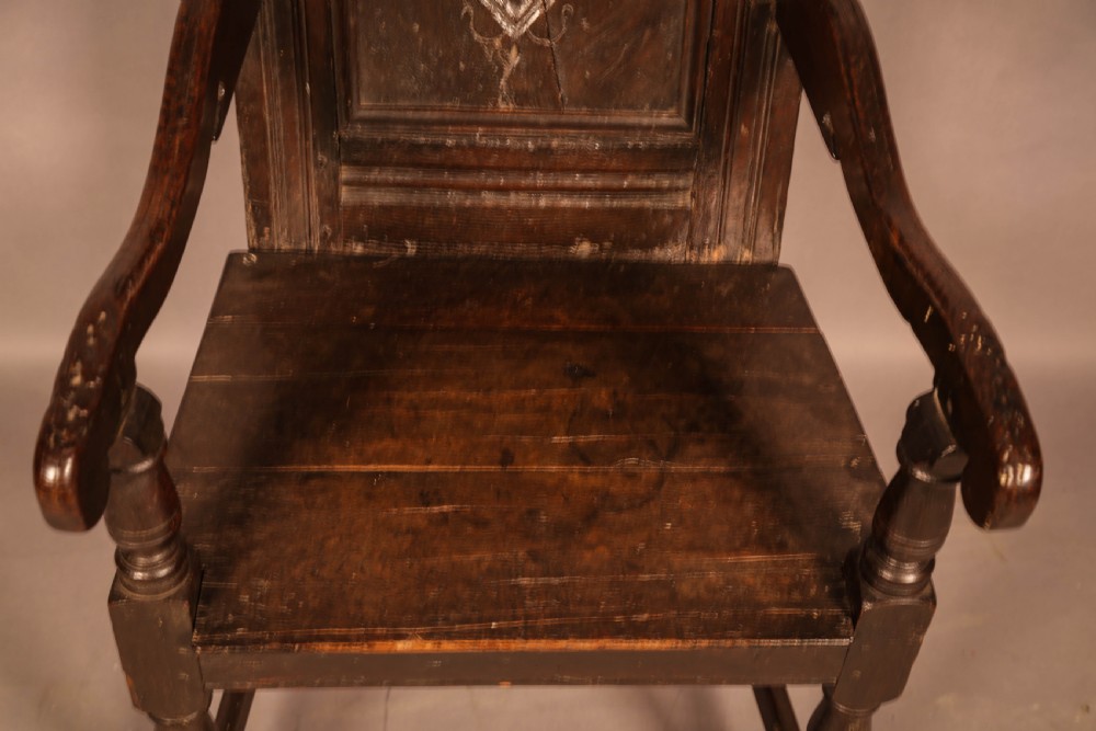 A 17th century Oak Wainscott Armchair View VI