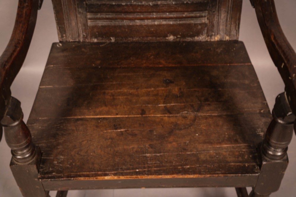 A 17th century Oak Wainscott Armchair View VIII
