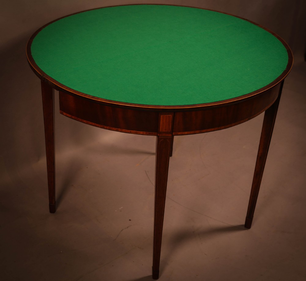 A Georgian Demi Lune Card Table View IV