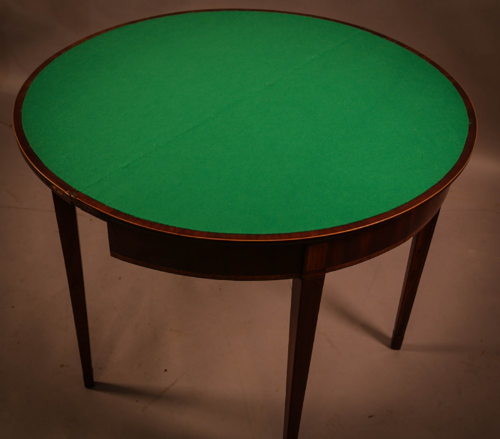 A Georgian Demi Lune Card Table View V