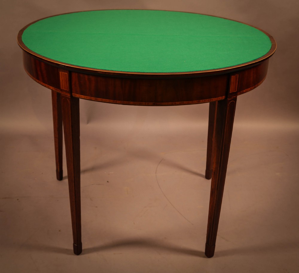 A Georgian Demi Lune Card Table View VI