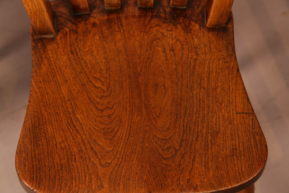 A set of 4 lath back Kitchen chairs 19th century View IX