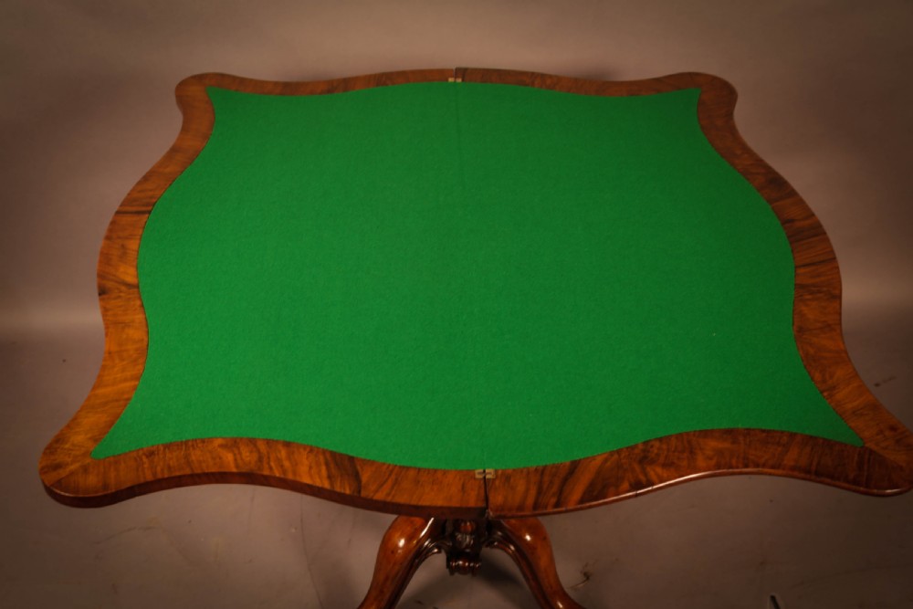 A Good Quality Victorian Burr Walnut Card Table View VII