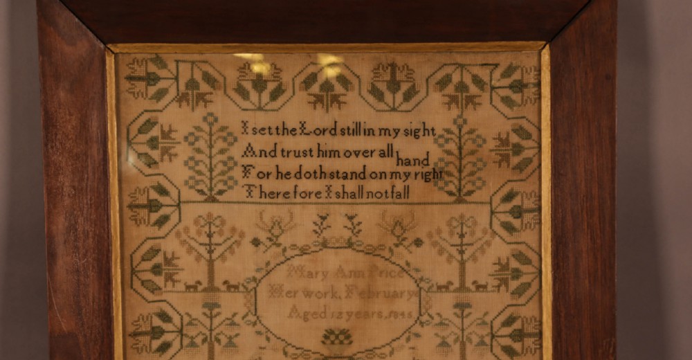 A Sampler by Mary Ann Price 1846 View II
