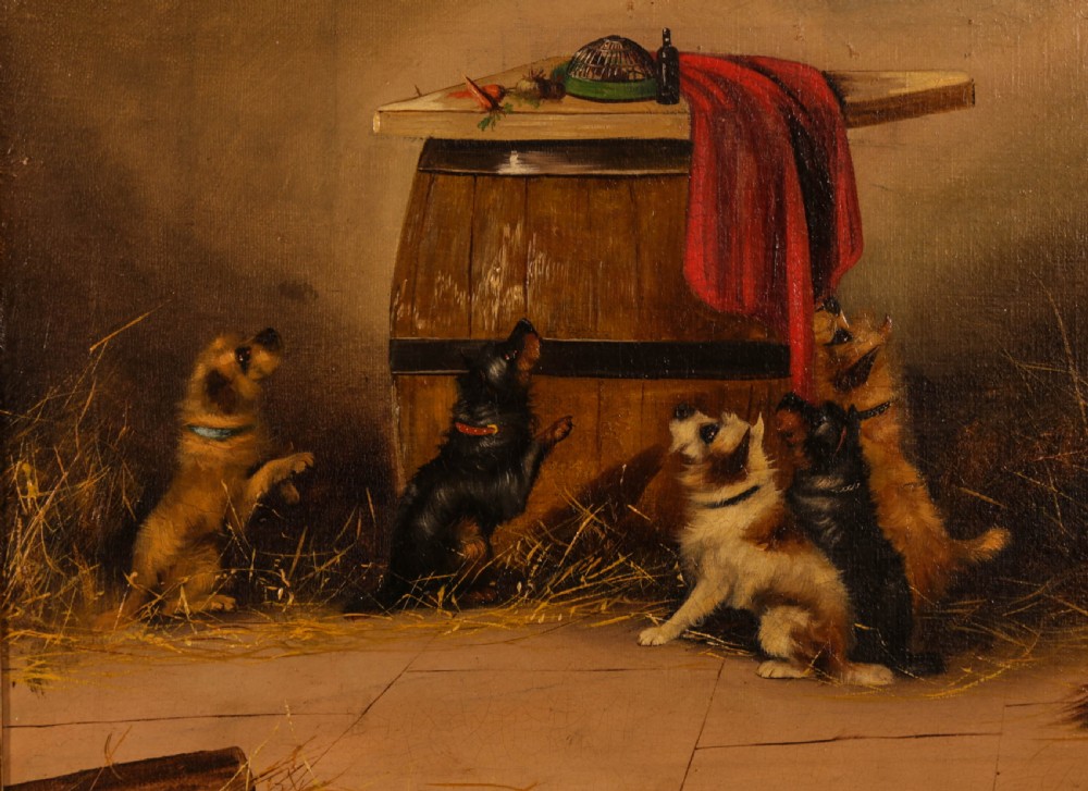 A Lovely Pair of Terrier Oil Painings signed View VI