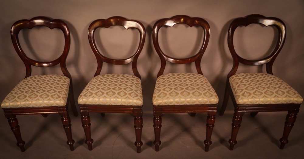 A Good set of 10 Victorian Mahogany Balloon Back Dining Chairs View III