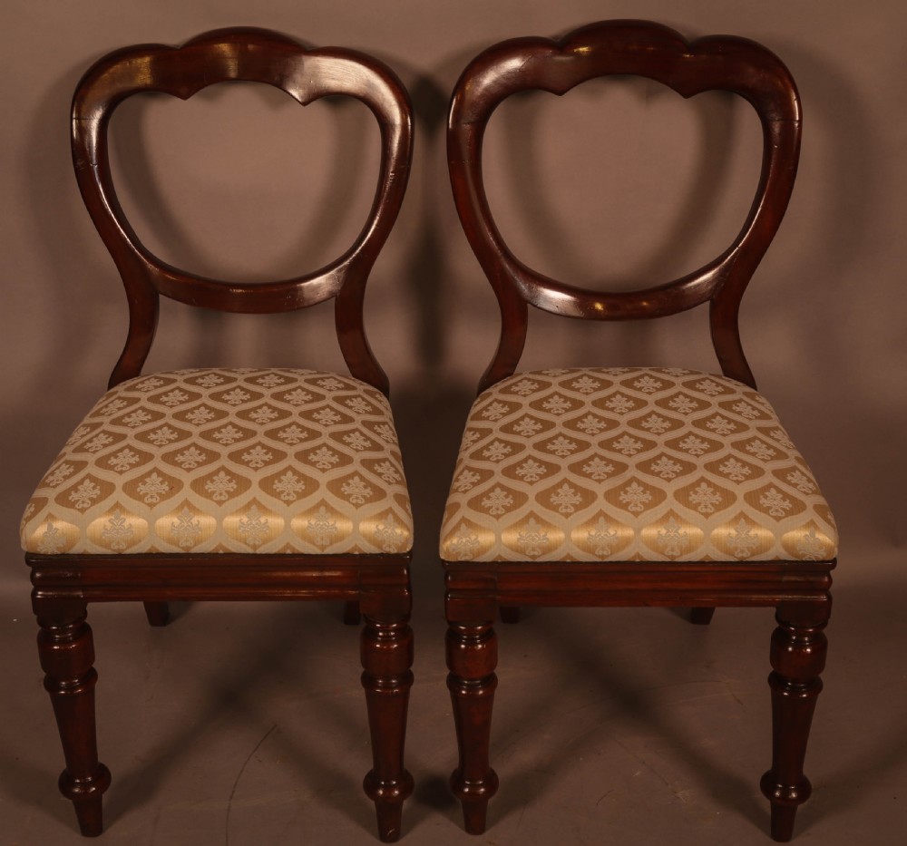 A Good set of 10 Victorian Mahogany Balloon Back Dining Chairs View V