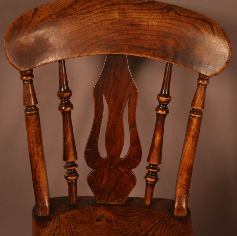 A Set of 4 Victorian Kitchen Chairs in Ash and Elm Superb View VI