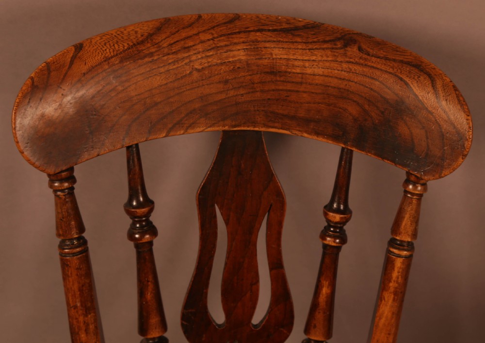 A Set of 4 Victorian Kitchen Chairs in Ash and Elm Superb View VII