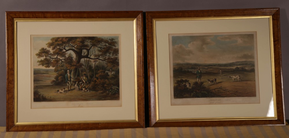 A Set of 4 Hunting dog Prints 19th century Ackerman London Good