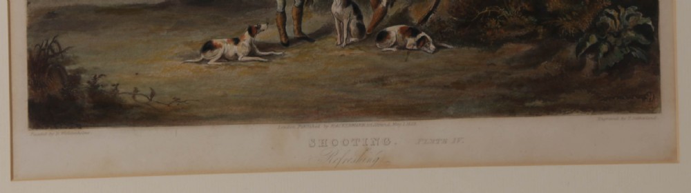 A Set of 4 Hunting dog Prints 19th century Ackerman London Good View IX
