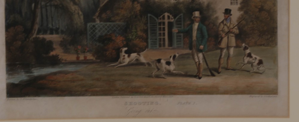 A Set of 4 Hunting dog Prints 19th century Ackerman London Good View X