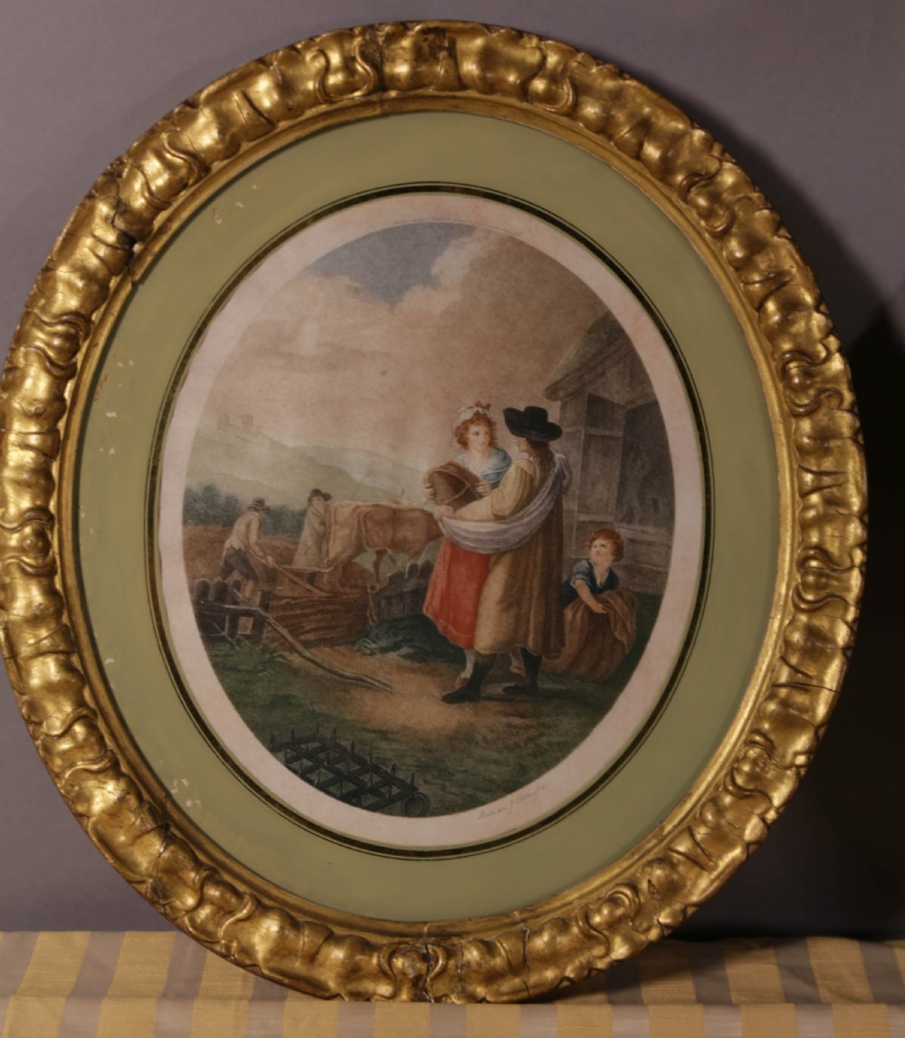 A Pair of stipple engravings in period frames View II