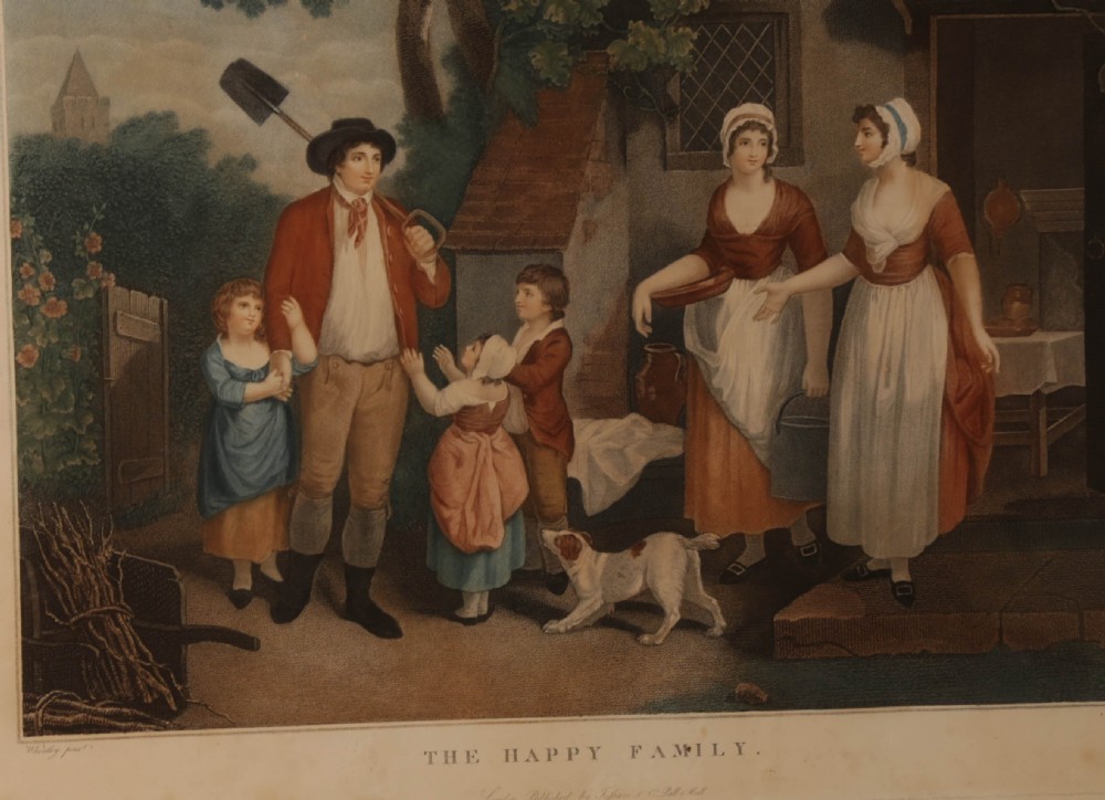 A Very nice 19th century print Happy Family in Gilded period frame View II