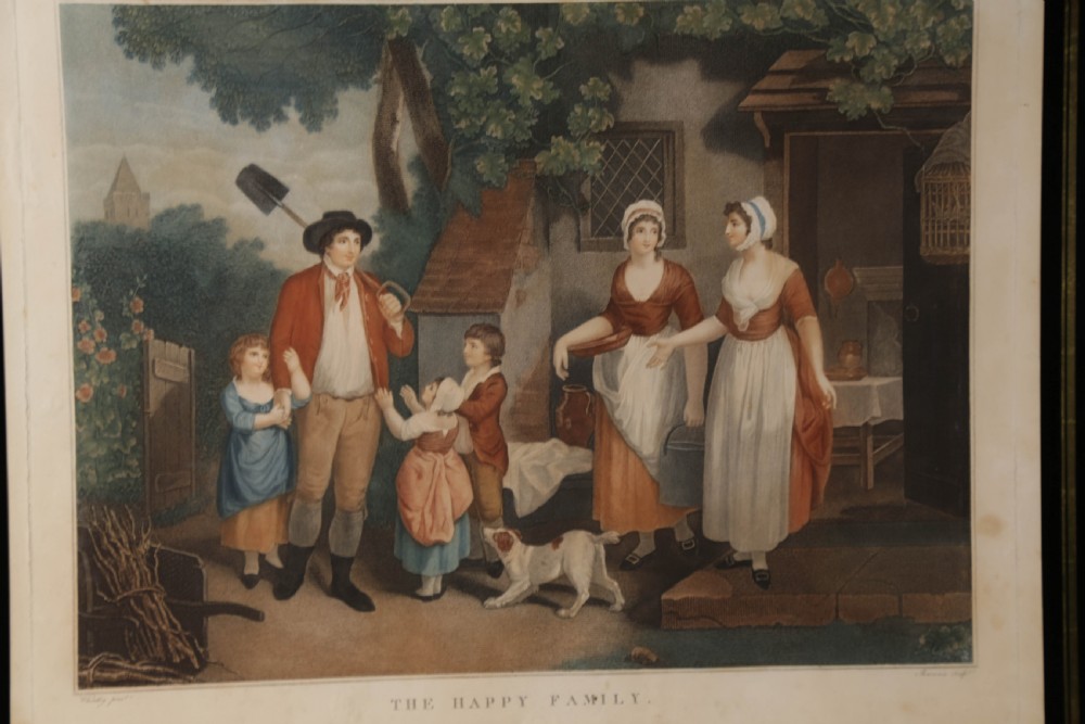 A Very nice 19th century print Happy Family in Gilded period frame View IV