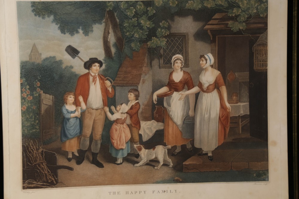 A Very nice 19th century print Happy Family in Gilded period frame View V