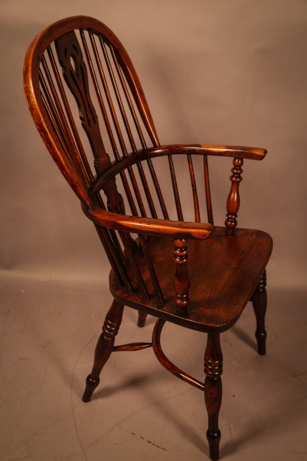 A Yew Wood High Windsor Chair Rockley Maker View II