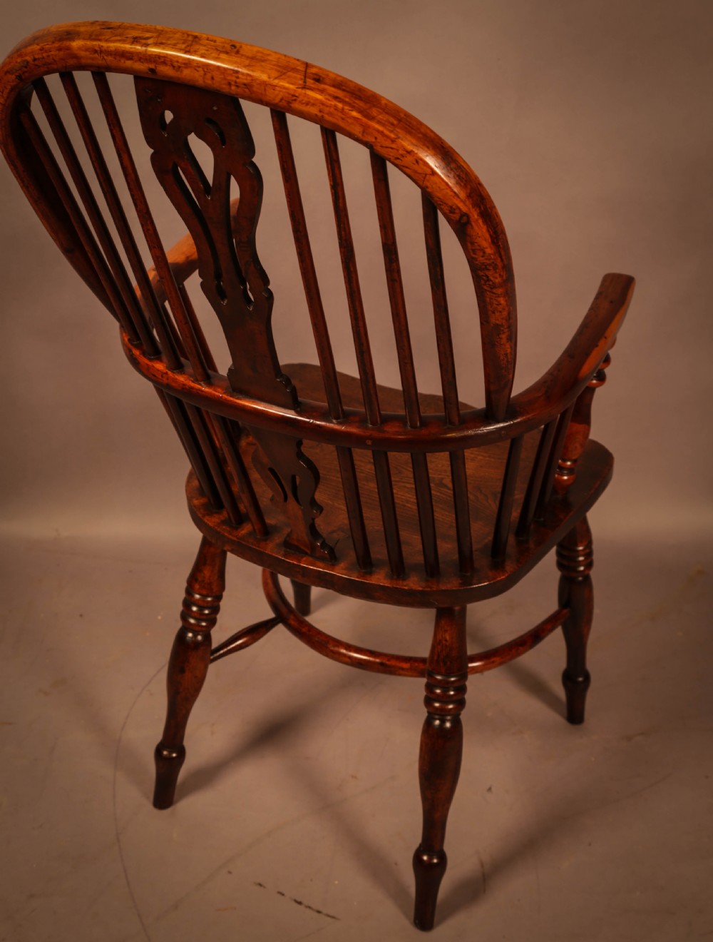 A Yew Wood High Windsor Chair Rockley Maker View III