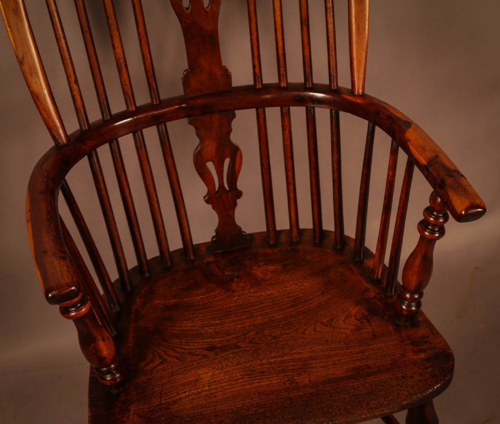A Yew Wood High Windsor Chair Rockley Maker View V