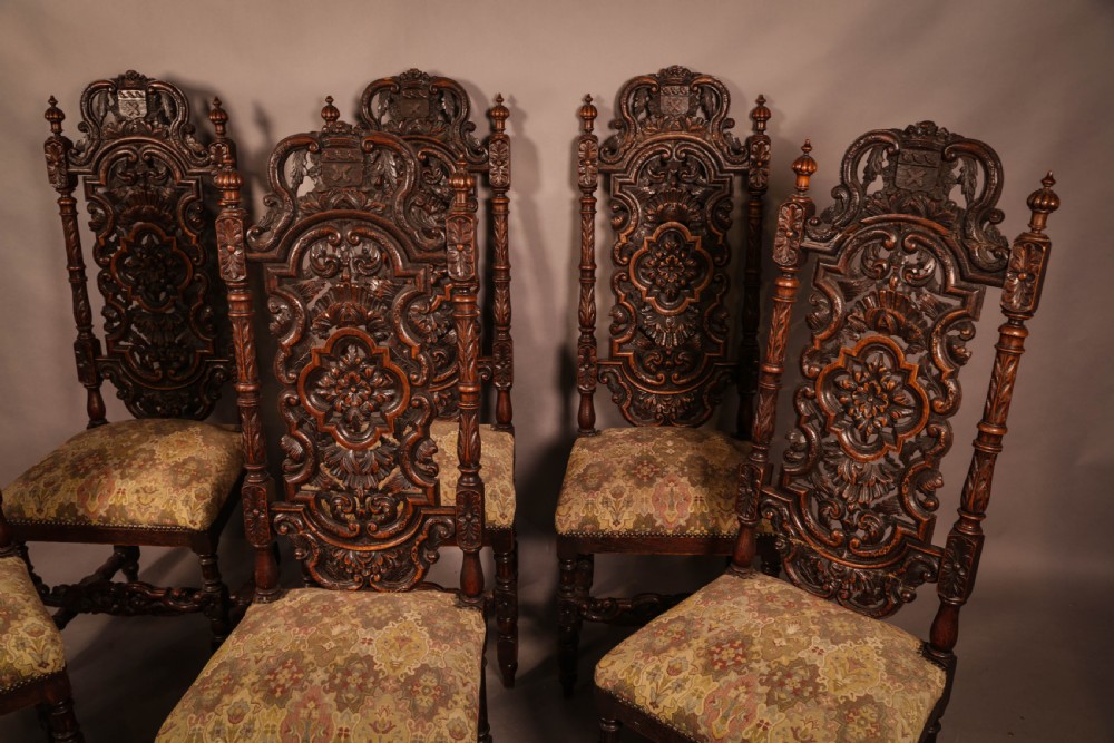 A Set of 6 Victorian High Back Dining Chairs in Oak View III