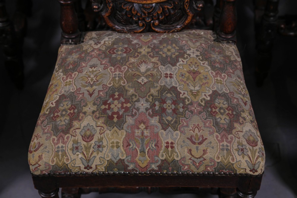 A Set of 6 Victorian High Back Dining Chairs in Oak View V