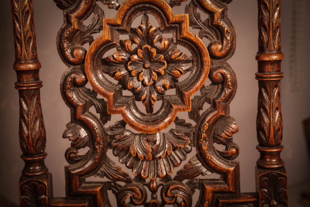 A Set of 6 Victorian High Back Dining Chairs in Oak View IX