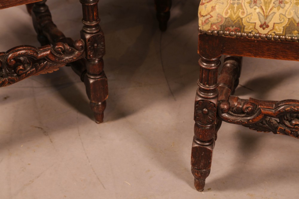 A Set of 6 Victorian High Back Dining Chairs in Oak View XII