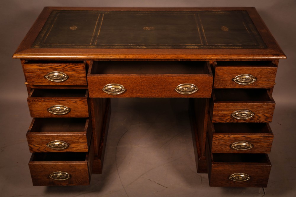 A Good Quality Pedestal Desk in Oak View II