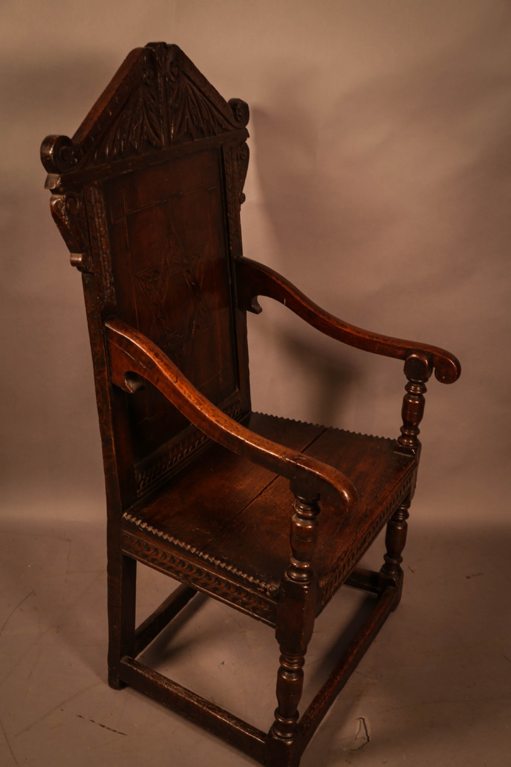 A Very Rare Masonic wainscot Chair 17th century View II