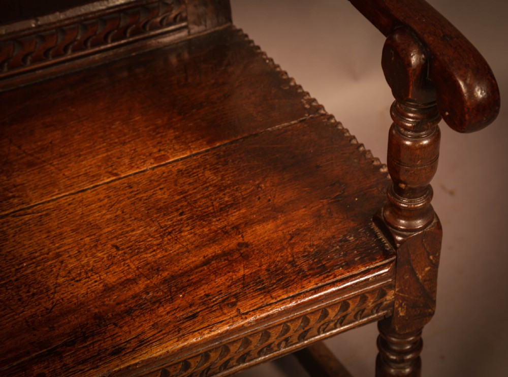 A Very Rare Masonic wainscot Chair 17th century View IX