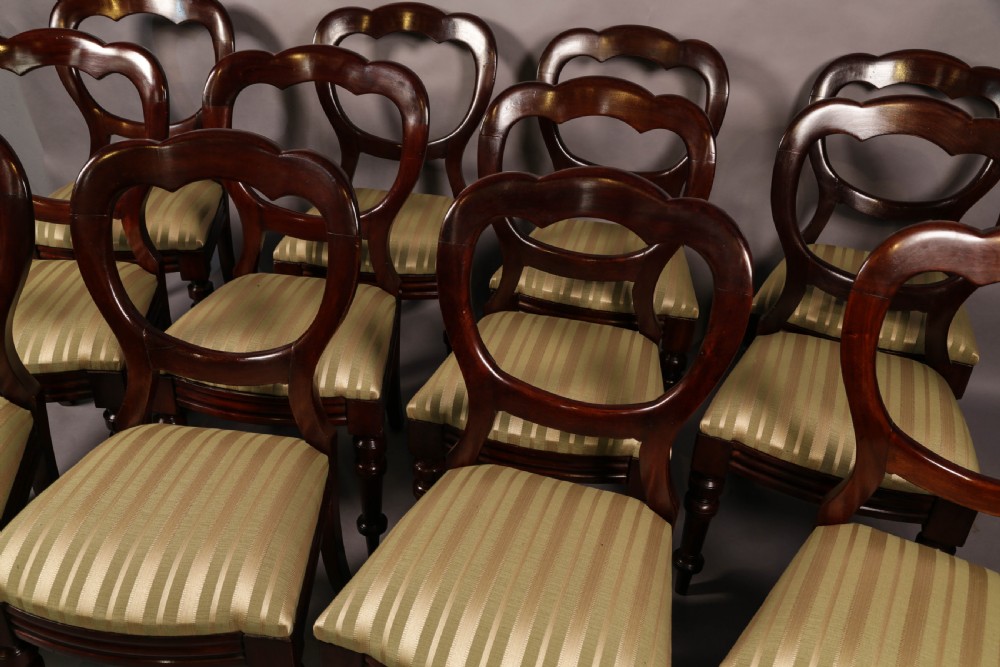 A Set of 12 Victorian Balloon Back Dining Chairs c 1860 View V