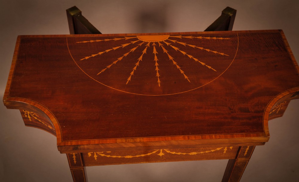 A Fine Georgian Card table in Mahogany with Inlay View V