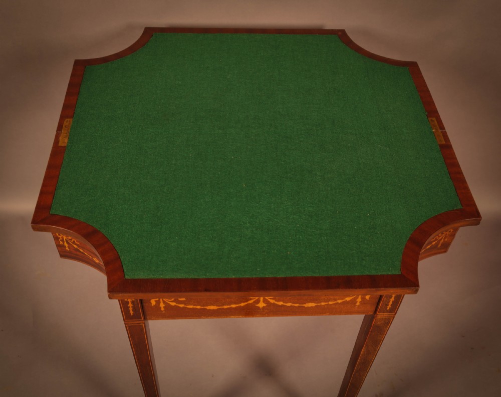 A Fine Georgian Card table in Mahogany with Inlay View VI