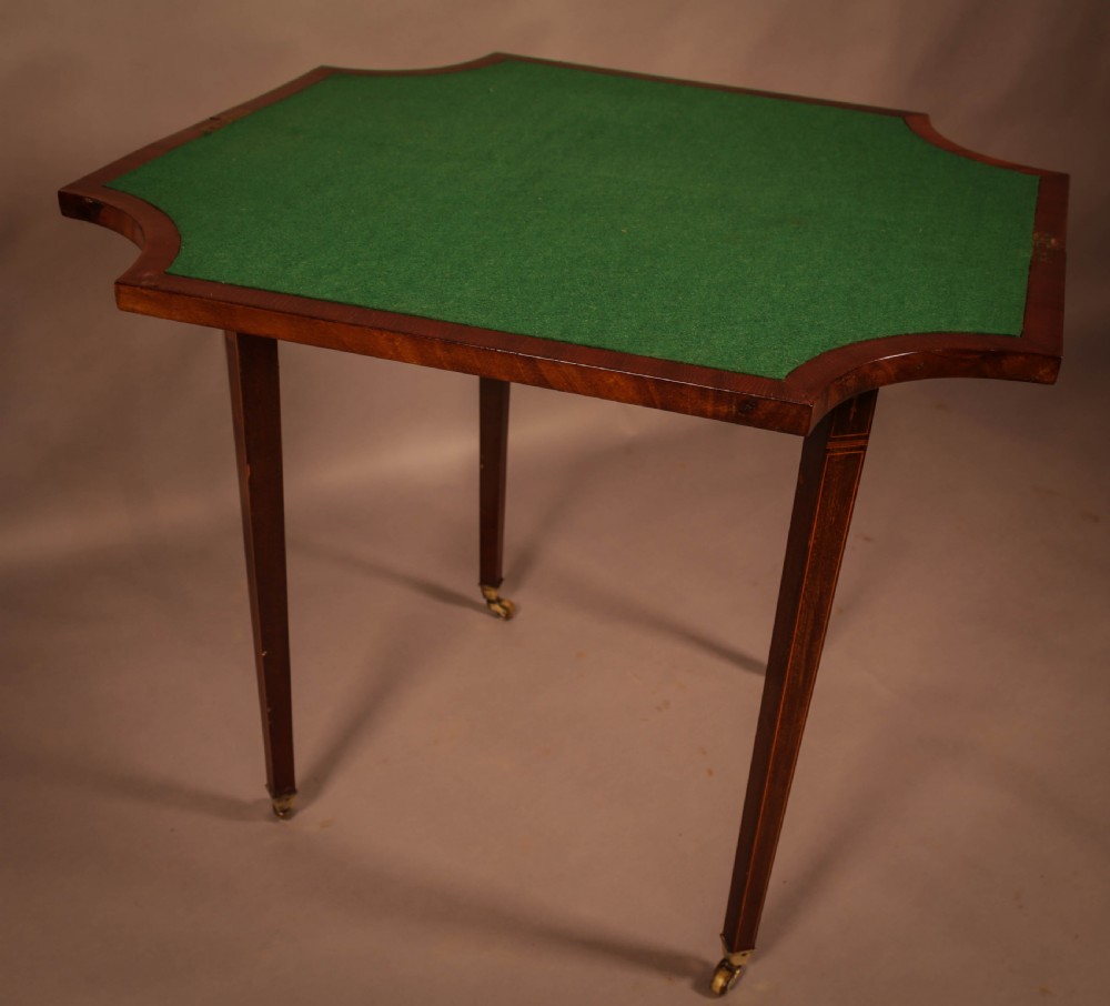 A Fine Georgian Card table in Mahogany with Inlay View IX