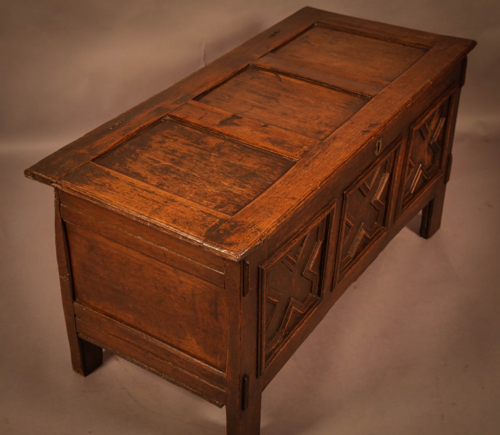 A 17th century 3 panel coffer View II