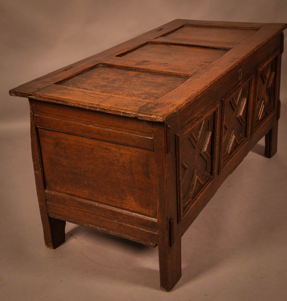 A 17th century 3 panel coffer View III