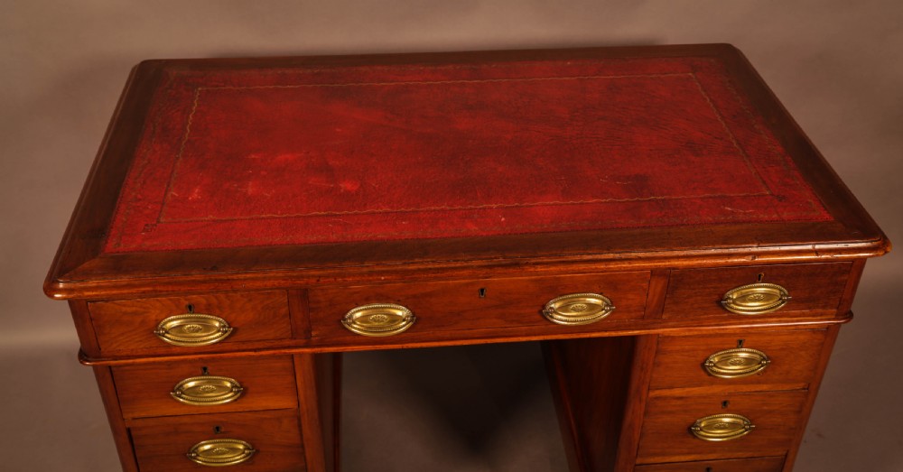 A Victorian Pedestal Desk in Mahogany View III