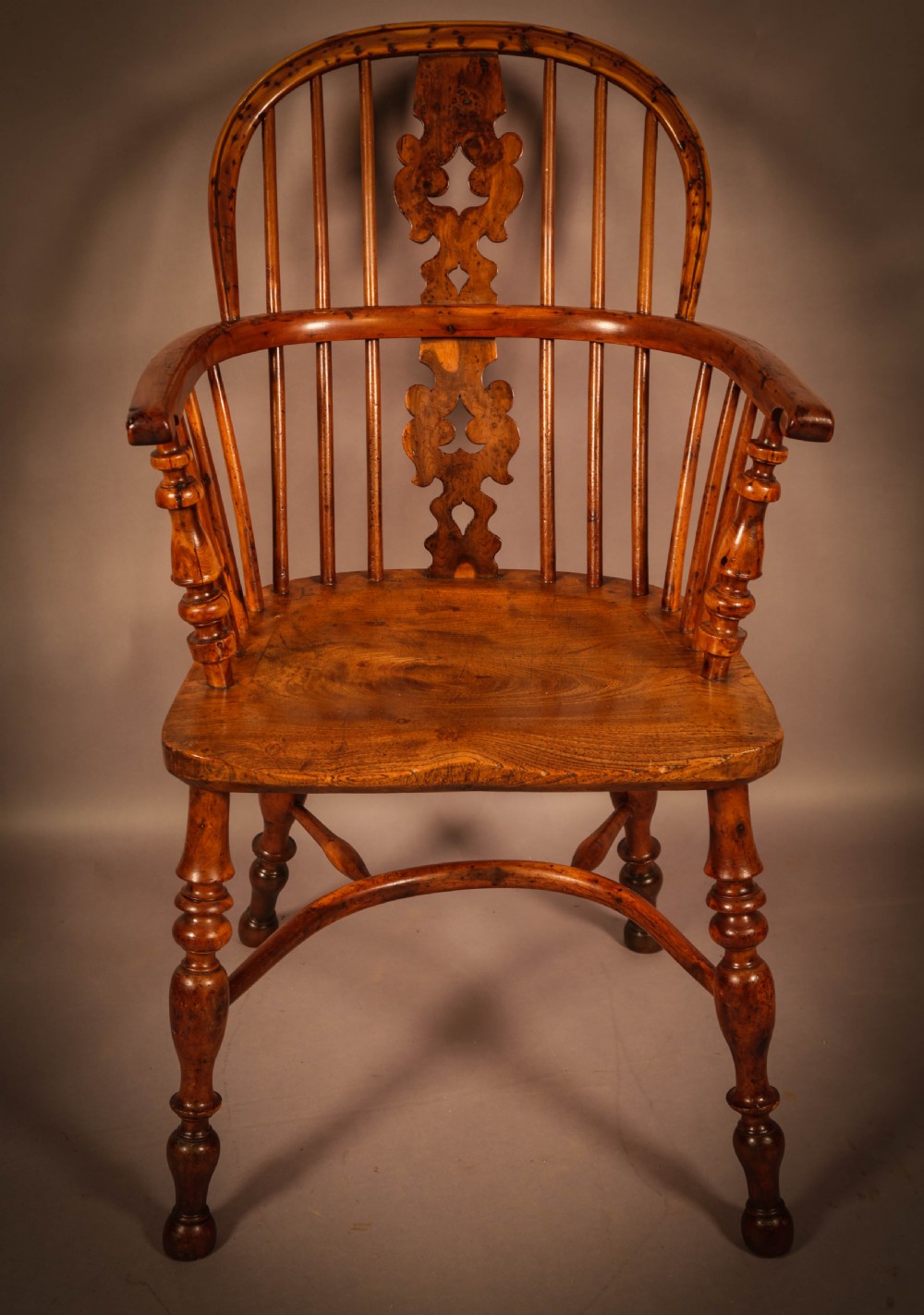 A Superb Yew Wood Low Back Windsor Chairs Allsop