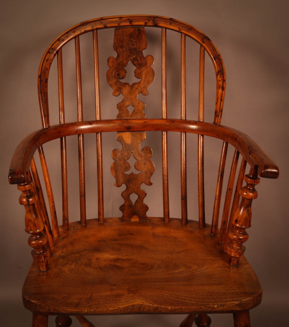 A Superb Yew Wood Low Back Windsor Chairs Allsop View XI