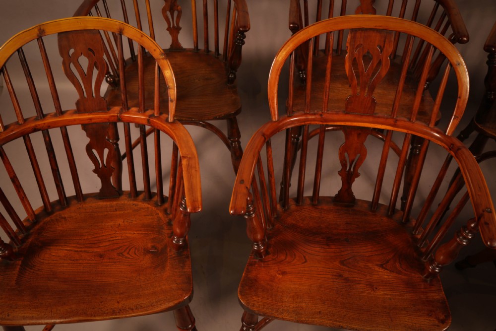 A Set of 6 Yew Wood Windsor Chairs Rockley View IV