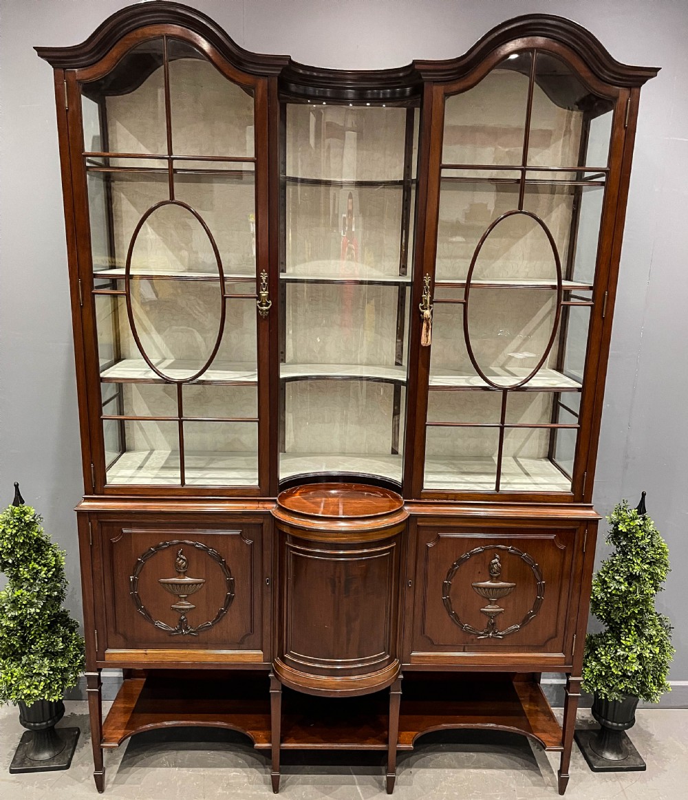 A Very Impressive Edwardian Display Cabinet in Mahogany