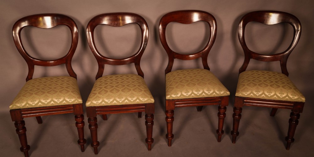 A Set of 12 Victorian Mahogany Balloon Back Dining Chairs View V