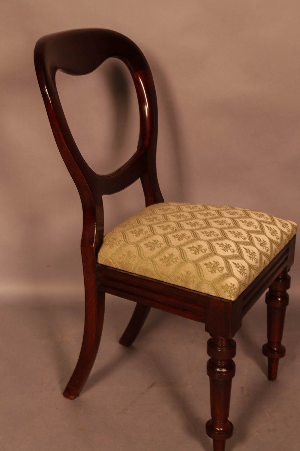 A Set of 12 Victorian Mahogany Balloon Back Dining Chairs View VII