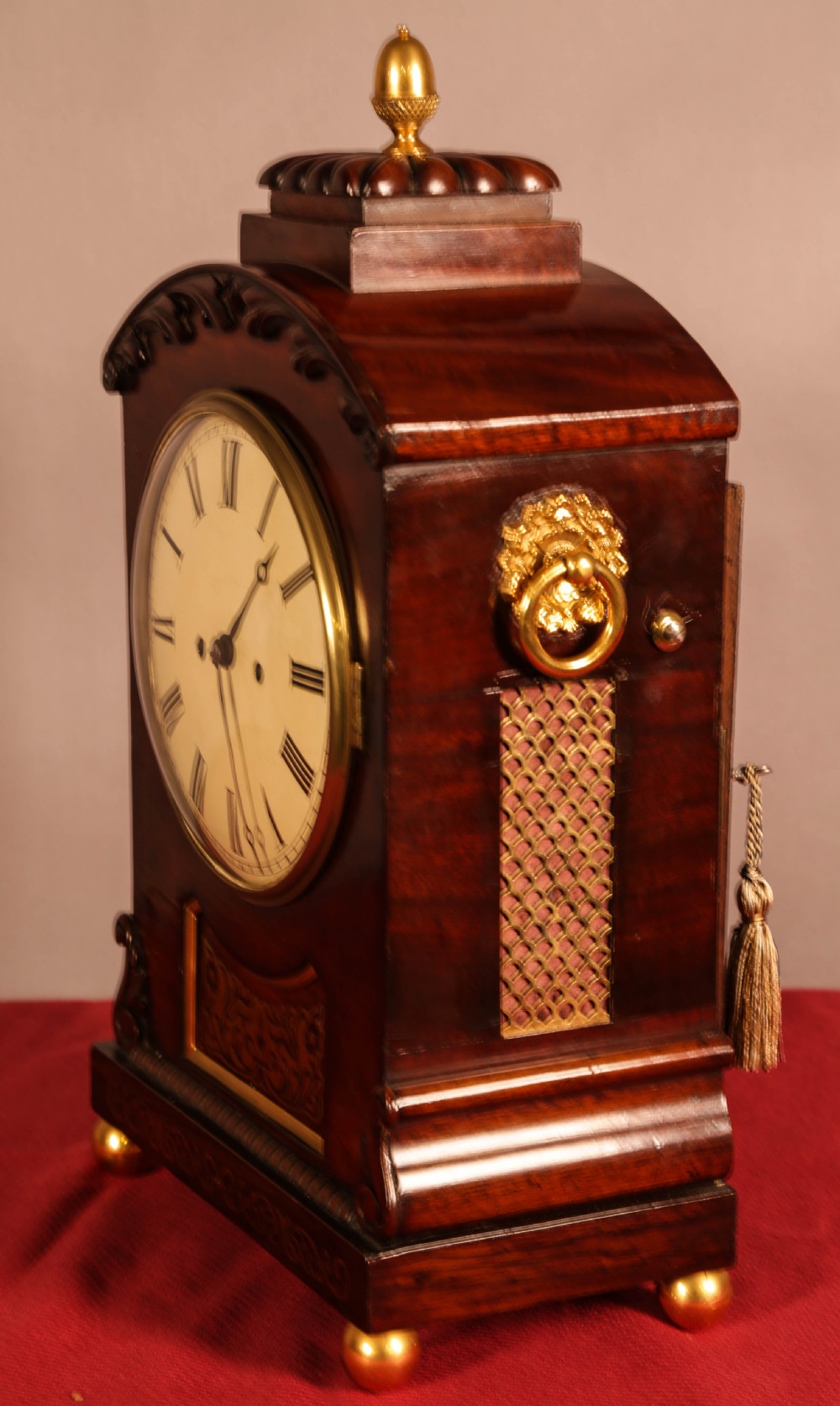 Regency Brass Inlaid Bracket Clock View V