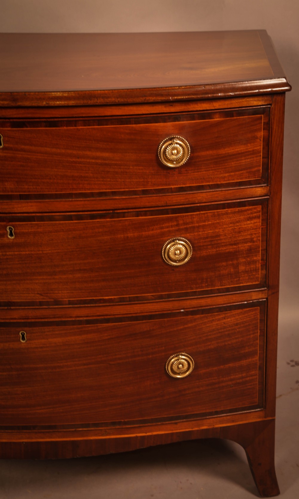 A Very Good Georgian 3 High Bow Front Chest View V